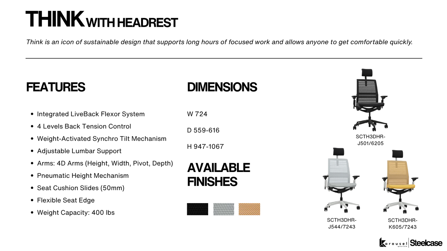 Steelcase THINK with headrest 3Dknit ebony/black SCTH3DHR-J501/6205