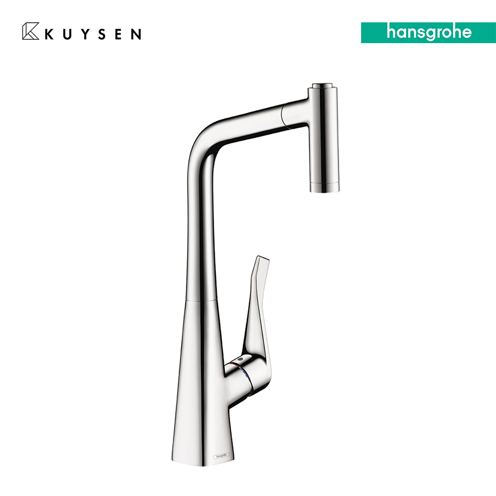 Hansgrohe Metris 320 Sink mixer with laminar & shower pull-out sprays 14820.000