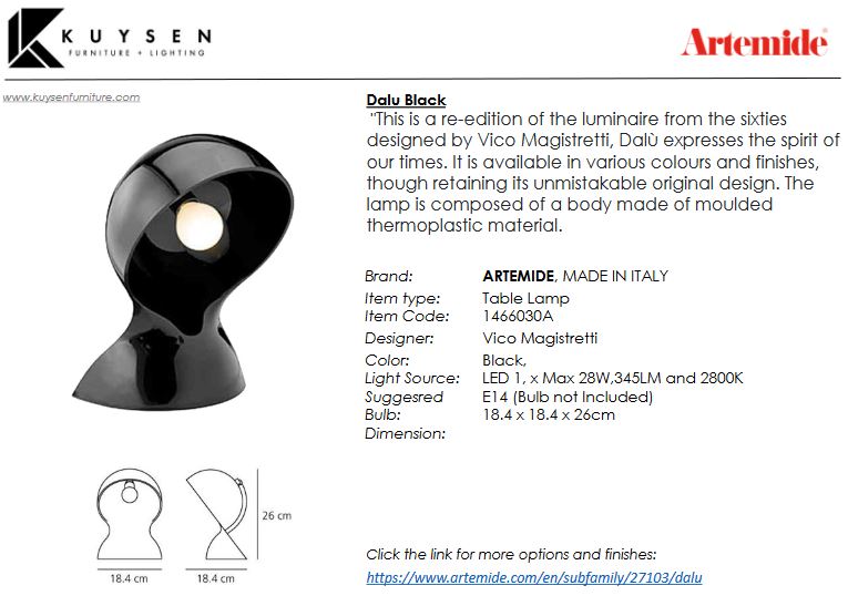 Artemide Dalu Table Lamp