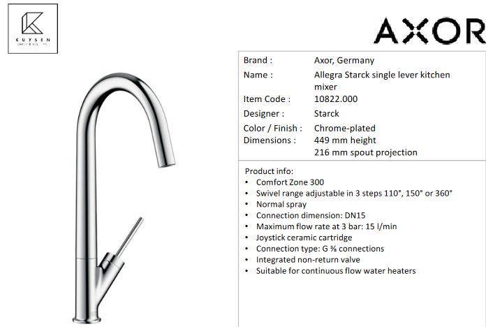 Axor Starck Sink mixer 10822.000