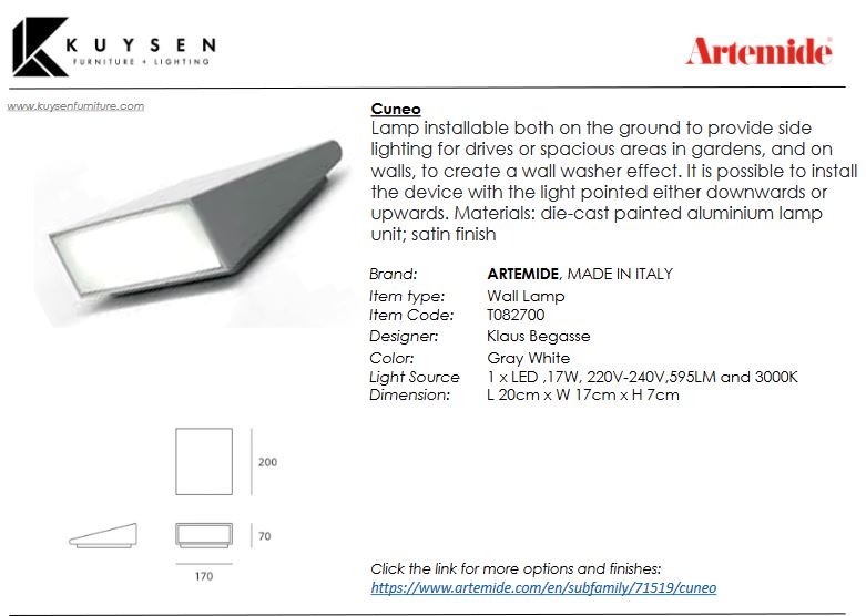 Artemide Cuneo Floor/Wall Lamp