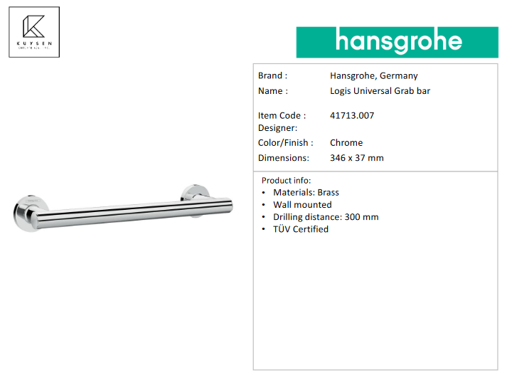 Hansgrohe Logis Universal Grab bar 41713.007