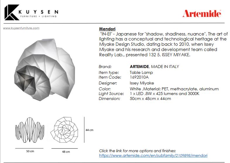 Artemide Mendori Table Lamp