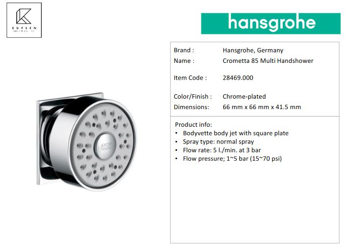 Hansgrohe  Body Shower Square Escutcheon 28469.000