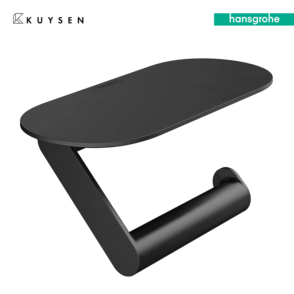Hansgrohe Wallstoris roll holder w/shelf matt black 27928.670