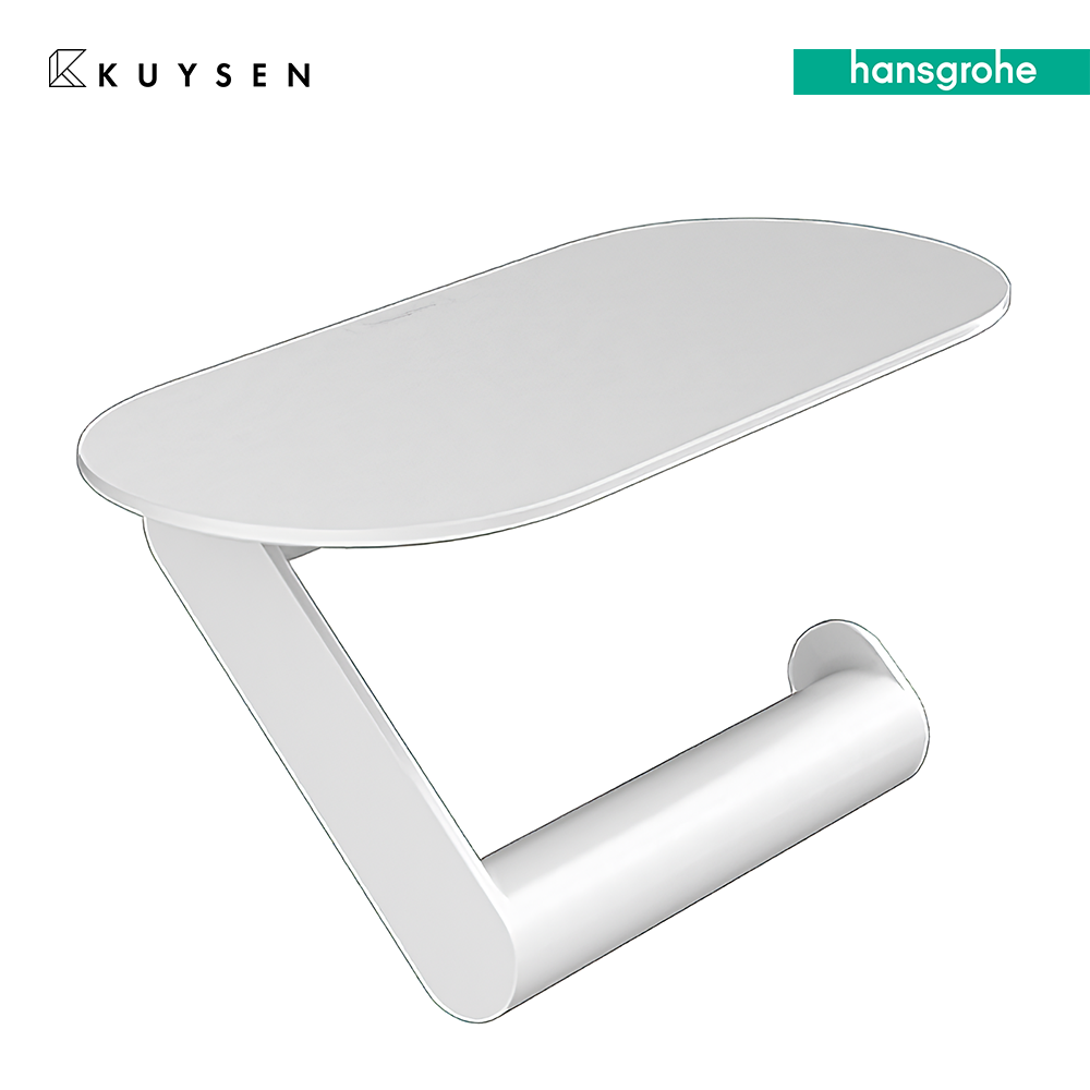 Hansgrohe Wallstoris roll holder w/shelf white 27928.700