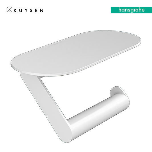 Hansgrohe Wallstoris roll holder w/shelf white 27928.700