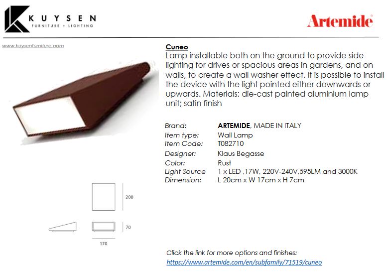 Artemide Cuneo Floor/Wall Lamp