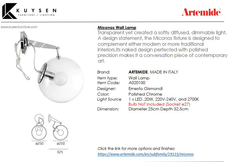 Artemide Miconos Lamp