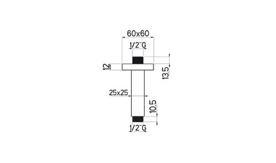 Nikles Ceiling Arm Quadro 100mm A46.C10.000.05N