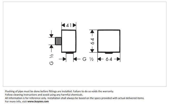 Hansgrohe Metropol HG Fixfit square wall outlet 26455.990