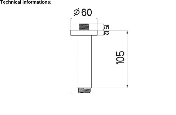 Nikles Shower Arm Ceiling XL24 100mm A48.C10.000.05