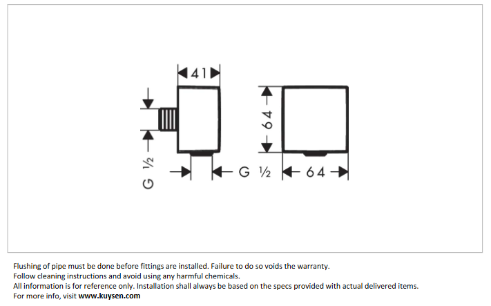 Hansgrohe Talis E Fixfit square wall outlet BBR 26455.140