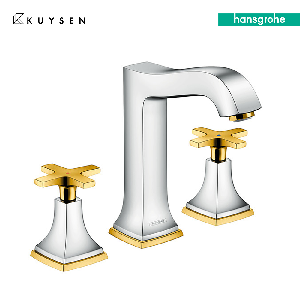 Hansgrohe Metropol Classic 3Hole Basin mixer 110 cross handle with pull rod waste set 31307.090