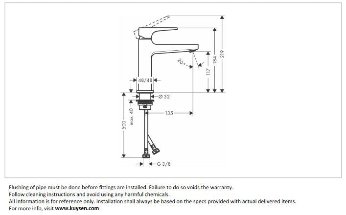 Hansgrohe Metropol basin mixer 110 PGO 32507.990