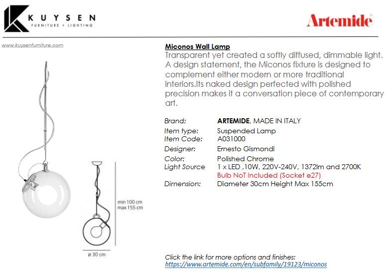 Artemide Miconos Lamp