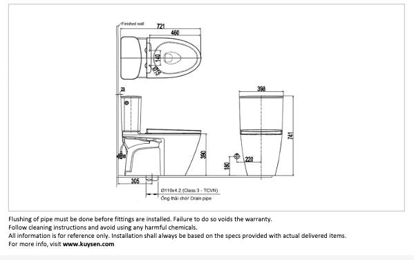 Inax S200 close coupled touchless toilet ACT602VN