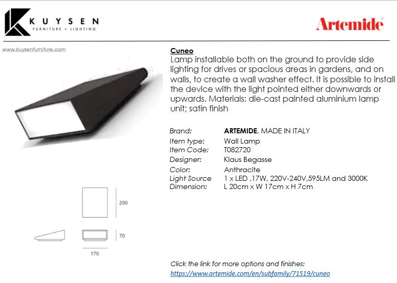 Artemide Cuneo Floor/Wall Lamp