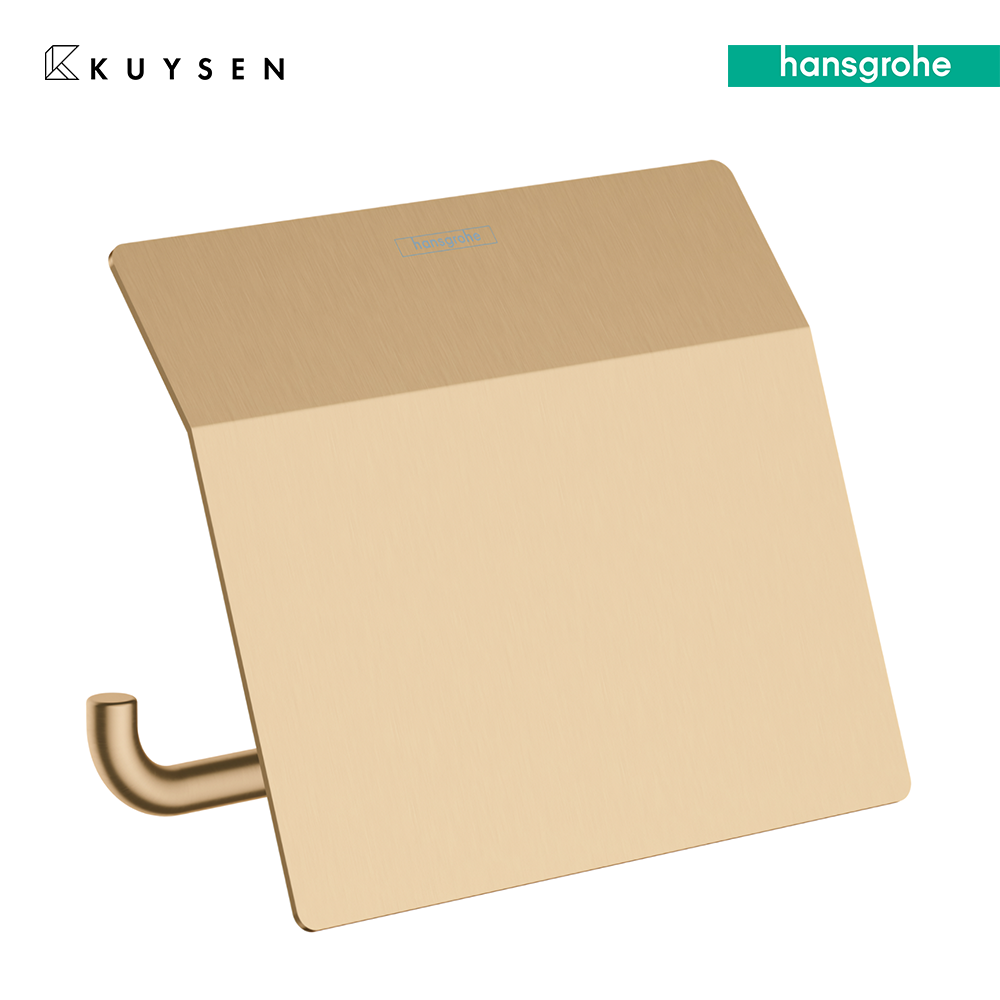 Hansgrohe AddStoris Roll holder with lid, Brushed Bronze 41753.147