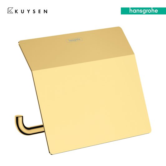 Hansgrohe AddStoris Roll holder with lid, Polished Gold Optic 41753.997