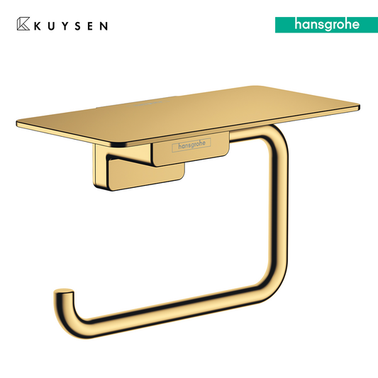 Hansgrohe AddStoris Roll holder with shelf, Polished Gold Optic 41772.997