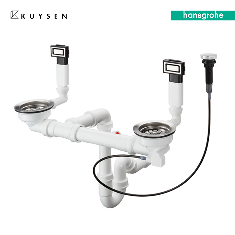Hansgrohe Automatic waste and overflow set for sink 370/370 43932.009