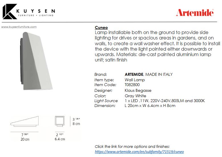 Artemide Cuneo Floor/Wall Lamp