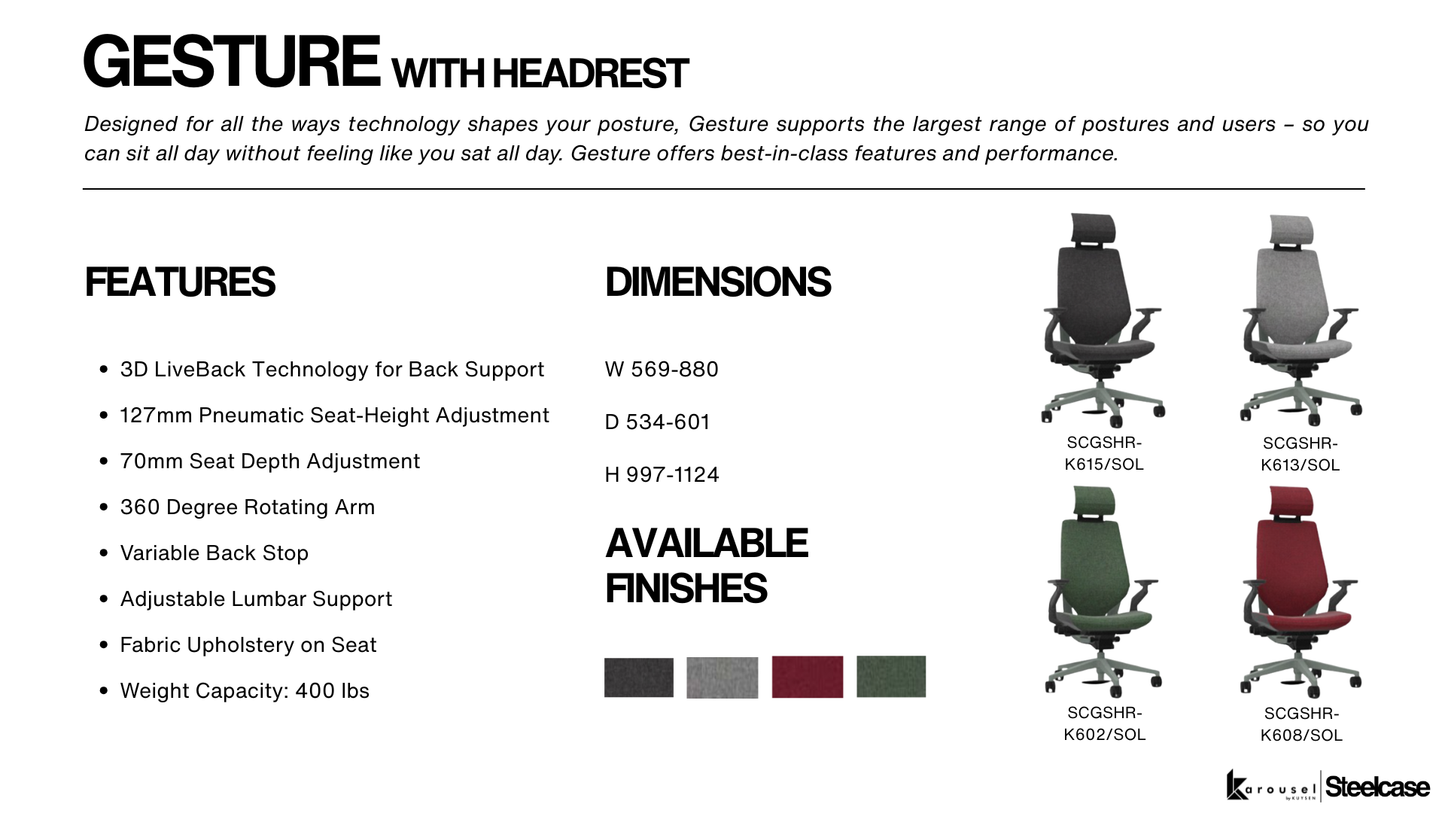 Steelcase GESTURE with Headrest merlot/sterlingdark SCGSHR-K608/SOL