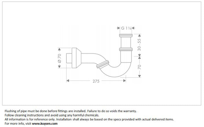 Hansgrohe Bidet P-trap 55237.000