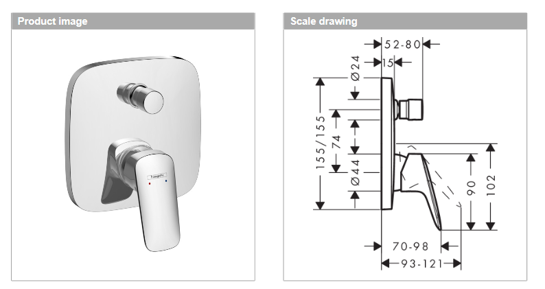 Hansgrohe Logis Built-in bath/shower mixer  71405.000