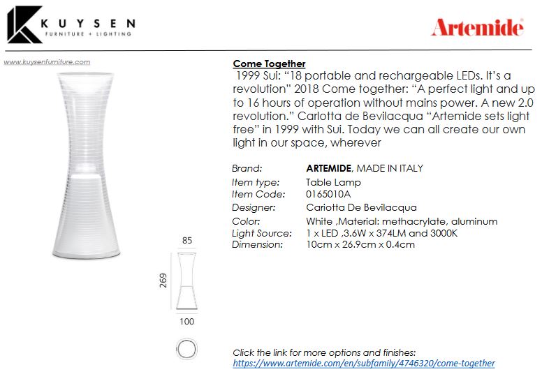 Artemide Come Together Table Lamp 0165010A