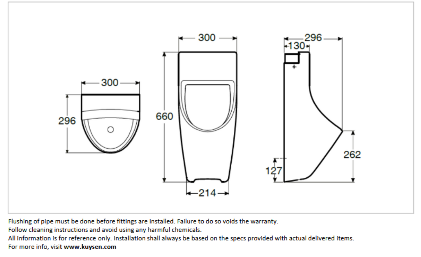 Roca SITE-S wall-hung urinal A35960P000