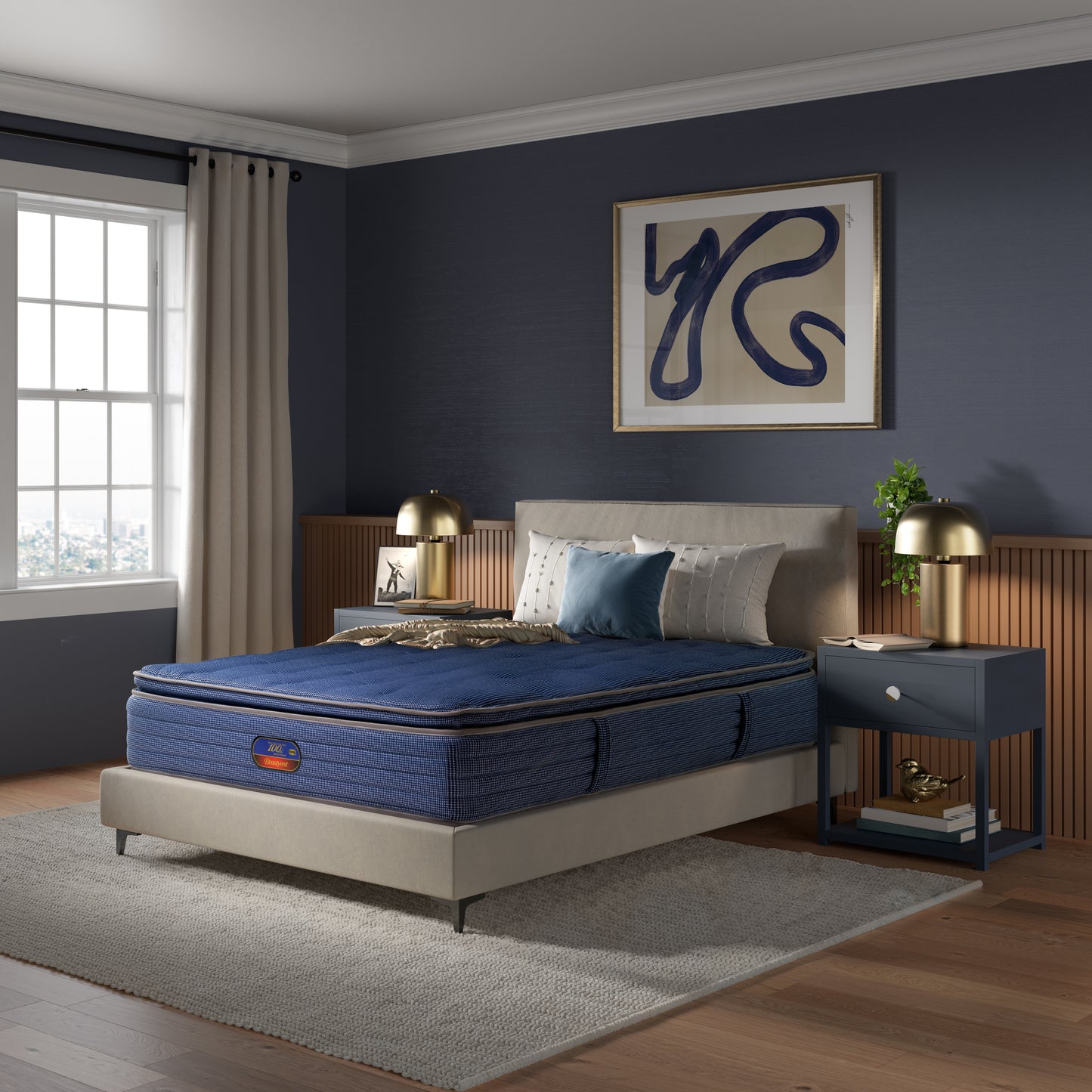 Simmons Anniversary Box Pillow Top American Queen 152 x 203 x 28cm CEN52NFPT0J0 (FREE Ultrahuman Ring AIR®)