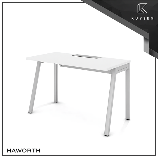 Haworth Intuity with flip top & cable tray SYUTRD1206CBR-WHT