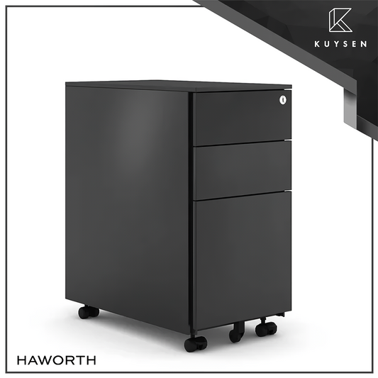 Haworth M Series Mobile Pedestal Matte Black STMSPM9M-BLK