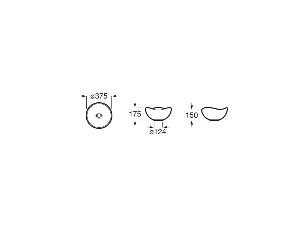 Roca Ohtake countertop basin 38x38x18cm A327A15000