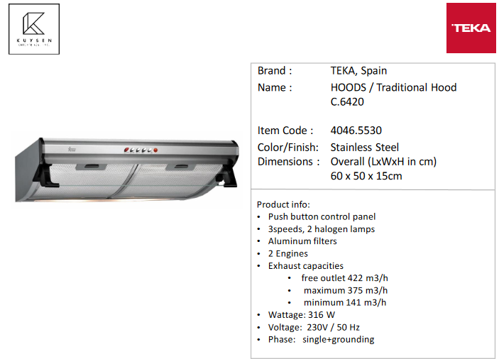 Teka Traditional Hood 4046.5530