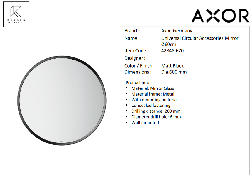 Axor Universal mirror 42848.670