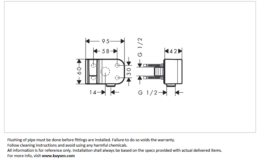 AXOR ONE porter set with outlet matt black 45723.670