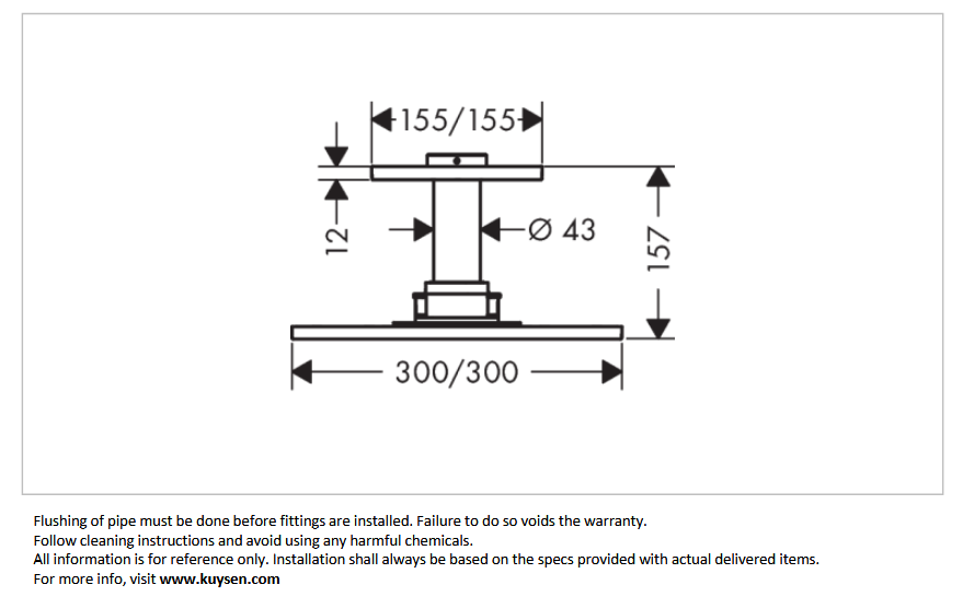 AXOR overhead shower 1jet 300/300 Chrome 35316.000