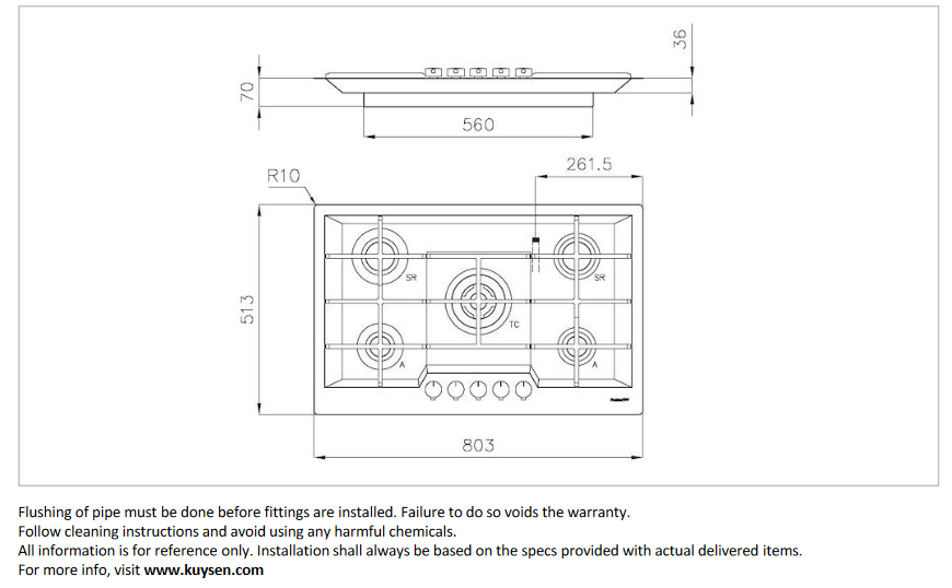 Foster KE gas hob gun metal 7601 632