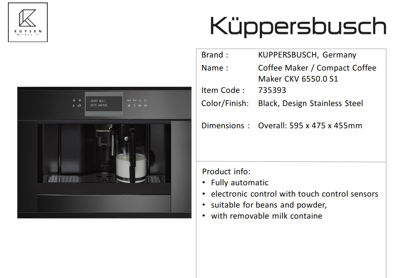 Kuppersbusch CKV6550.0S coffee maker (1216.40001) 735393
