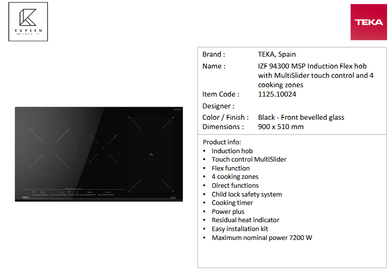 TEKA IZF 94300 MSP Induction Flex hob 1125.10024