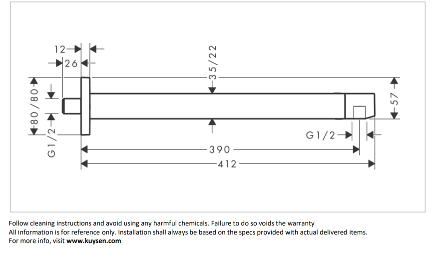 Hansgrohe Raindance AliveS overhead shower 300mm 24520.140 + 24337.140 arm