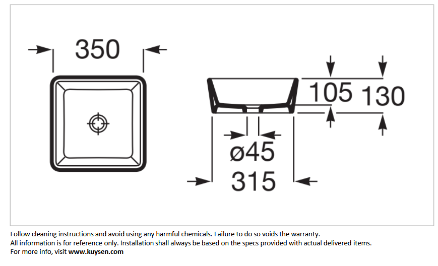 Roca OPTICA countertop basin without overflow A327B12080