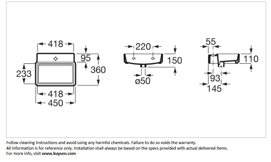 Roca TURA COMPACT wall hung basin without overflow A327690000