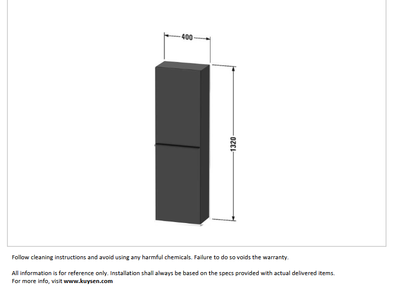 Duravit D-Neo semi-tall cabinet 1320x400 graphite DE1318L.4949