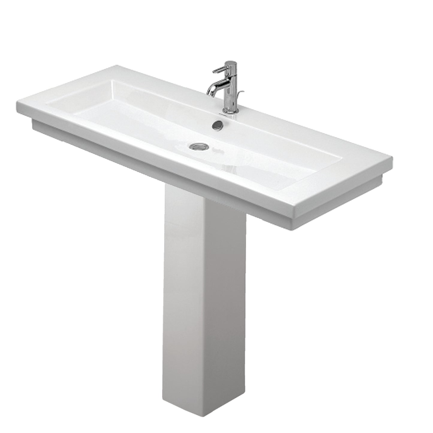 Duravit 2nd Floor wall hung washbasin, with 1 tap hole & overflow with Pedestal 049112.00001 + 086319.0000