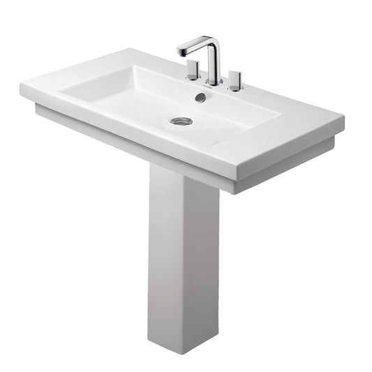 Duravit 2nd Floor Washbasin 3 tap holes  with Pedestal 049180.00301 + 086319.0000.
