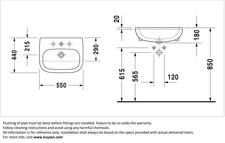 Duravit D-Code Semi-Recessed Basin 033955.0000